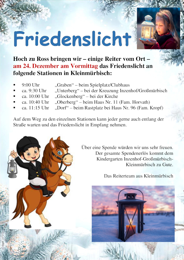 Reiter bringen Friedenslicht